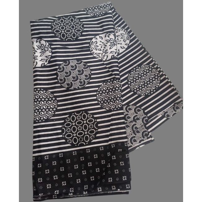 Prsd kain batik printing monokrom garutan salur bola Megamendung batik hitam putih