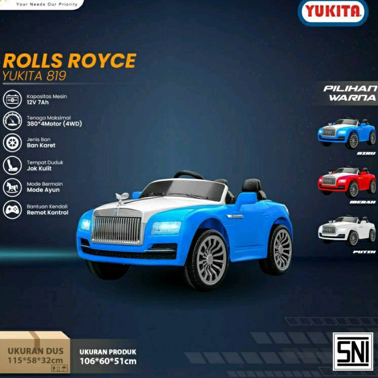 Mobil Aki YUKITA 819 Rolls Royce / Mainan Anak Mobil Aki