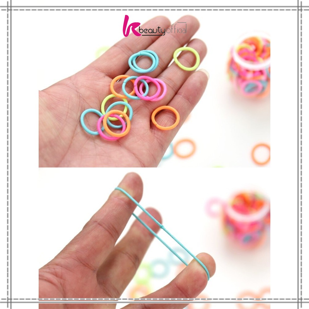 KB-C329 (100 PCS) Karet Ikat Rambut Spiral Gaya Korea / Kuncir Rambut Fashion / Kunciran Rambut Wanita FREE POUCH-1