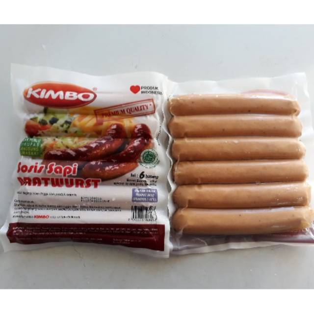 

Kimbo sosis sapi jumbo original 500gr 14cm isi 6s bratwurst sosis bakar