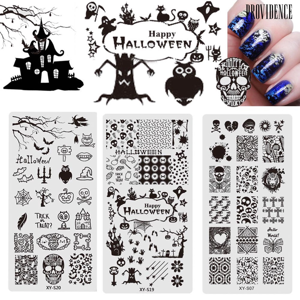 Providence Plat Stempel Kuku Motif Halloween Untuk Manicure / Nail Art / Salon