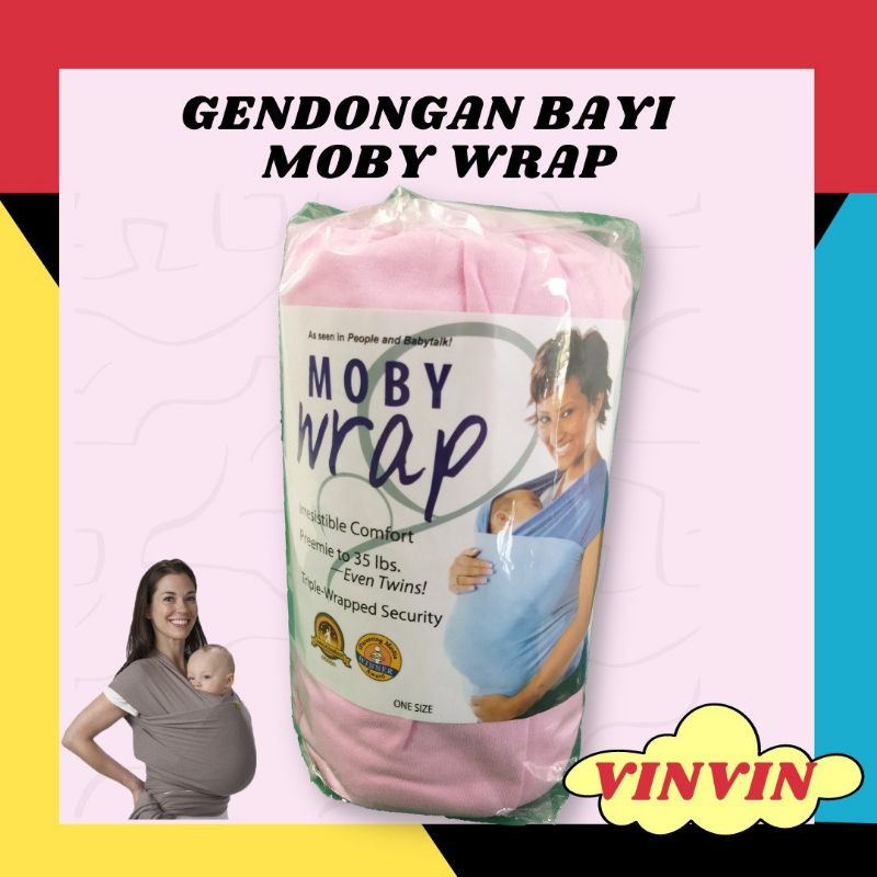 GENDONGAN KAIN BAYI / MOBY WRAP / WARNA PINK DAN HIJAU MUDA