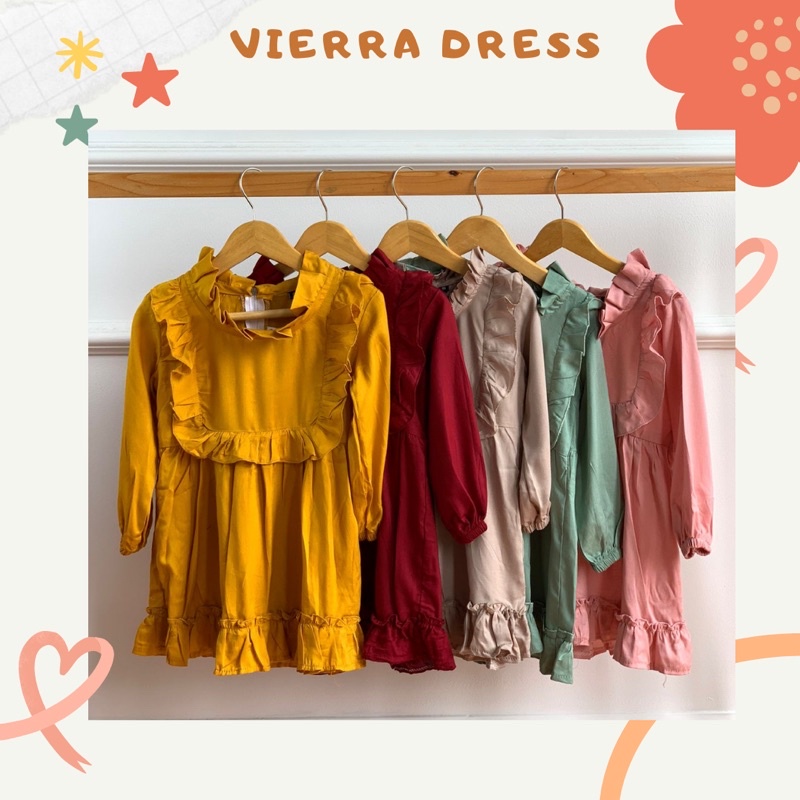 Baju Anak Perempuan Dress Anak Viera Katun Rit Belakang Usia 1-5 Tahun