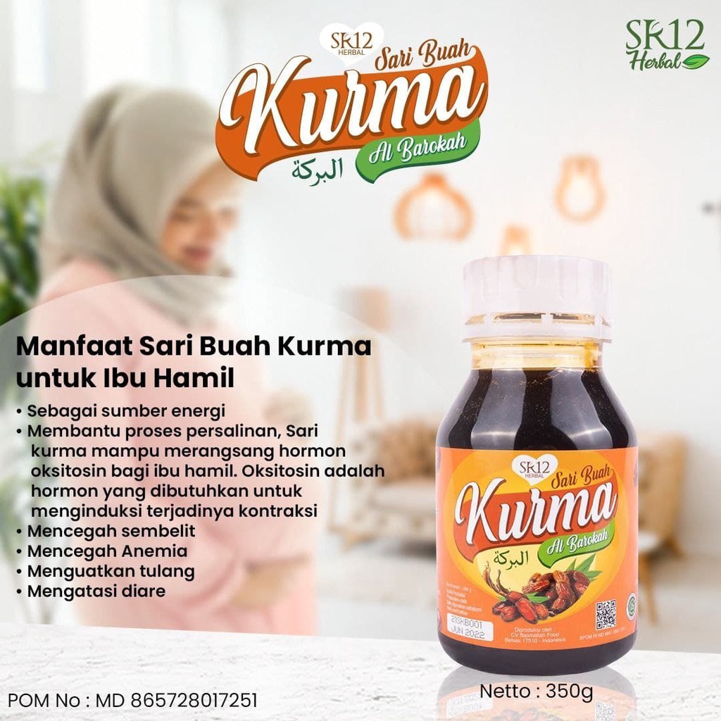 Sari Kurma Untuk Ibu Hamil Anak Bayi Bumil Balita Maag Asam Lambung SR12 Al Barokah 350 Gram