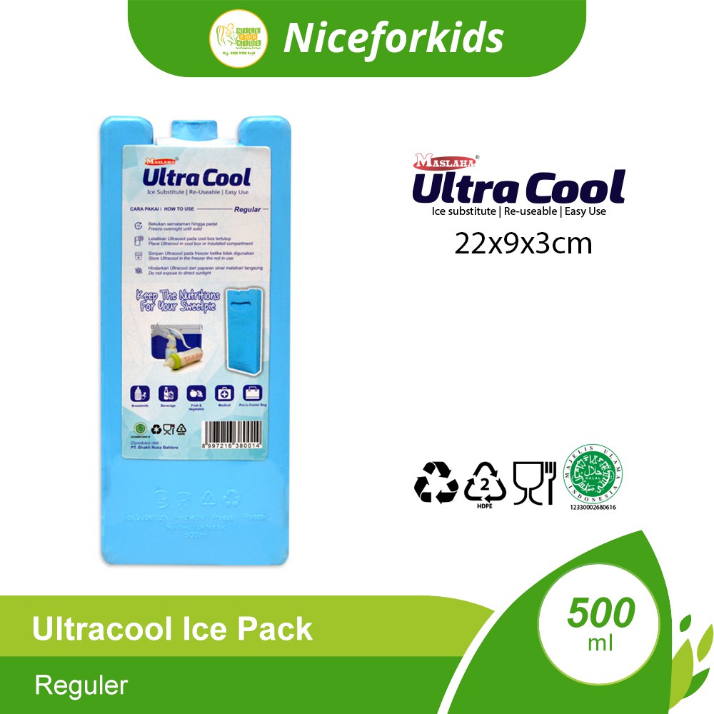 Ice Gel Ultracool Blue Ice Pack Ultra cool Halal dan food grade uk 600 Gr