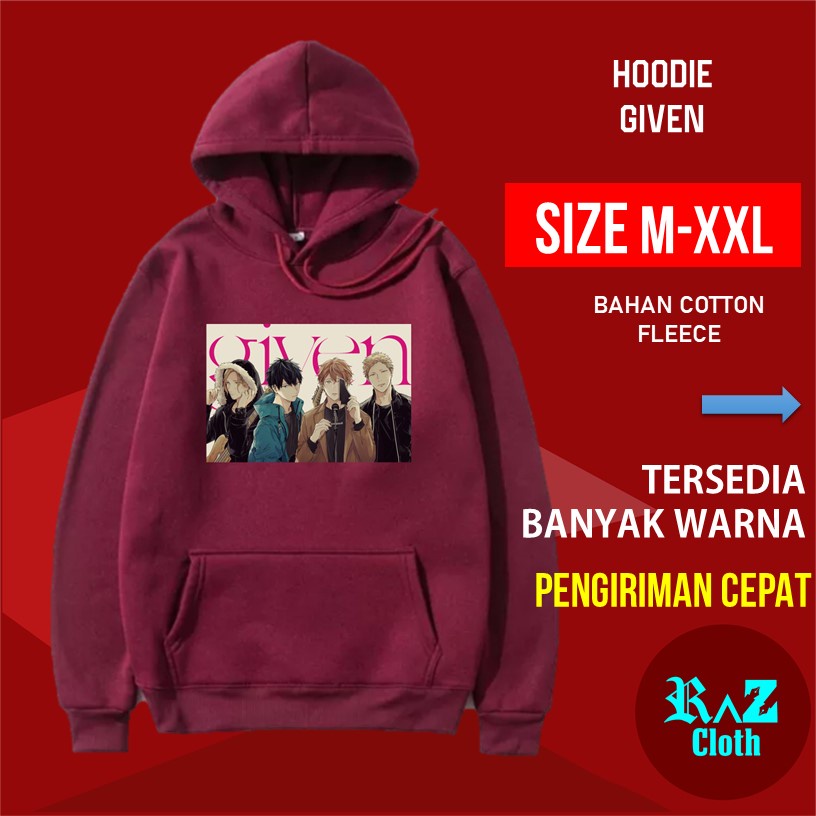 Sweater Hoodie Pria Jaket Anime Given Band Jepang Harajuku Style