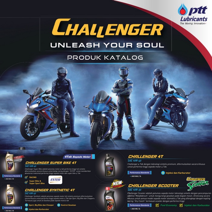 OLI PTT LUBRICANTS CHALLENGER SYNTHETIC SUPER BIKE SAE 10W40 1L ESTER