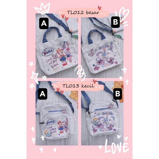 tas selempang kanvas stella TL012 TL013 model korea cute tote fashion sling bag