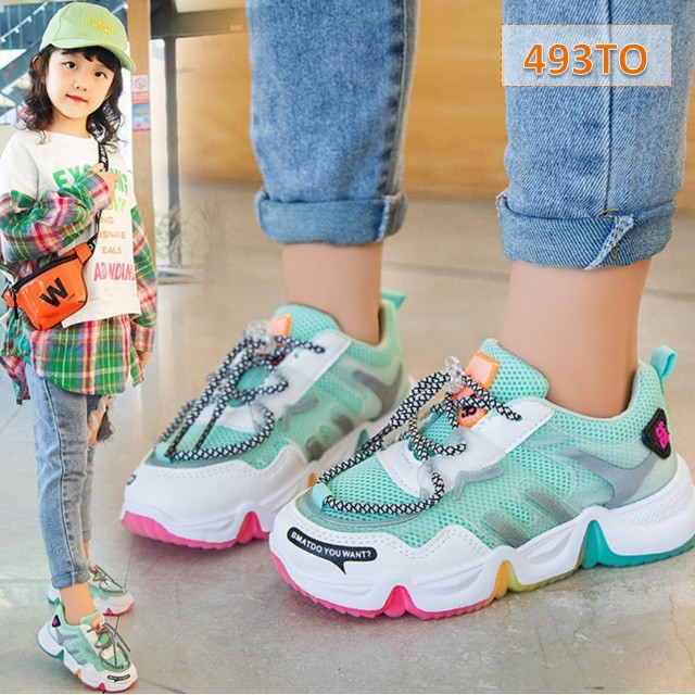 Sepatu Anak Sneakers Crosby Rainbow Fashion Korea Cewek Cowok (493)