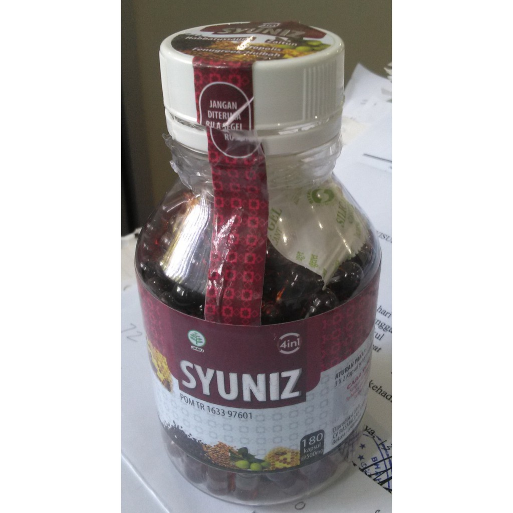 SYUNIZ 4in1 isi 180 Kapsul - Habbatussauda Propolis Zaitun Hulbah