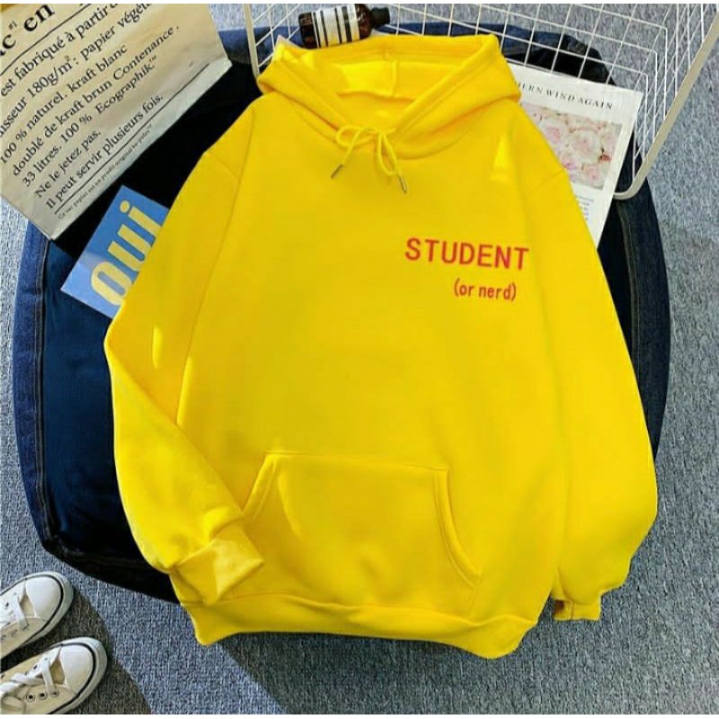 S - XXXXXL(6XL) Jaket Jumper STUDENT Hoodie BIGSIZE OVERSIZE STUDENT OR NERD Wanita Pria JUMBO Korean Style Jaketin aja M L XL XXL 3XL 4XL