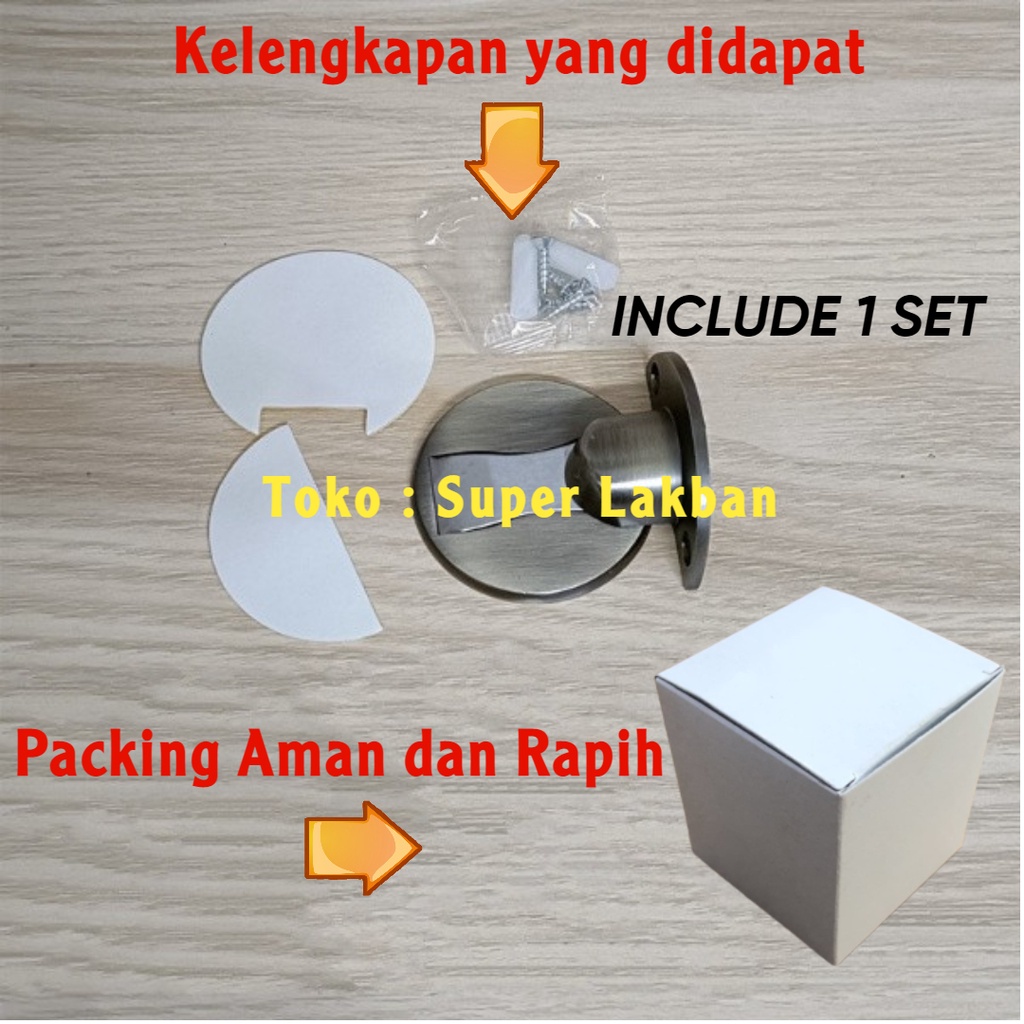 Penahan Pintu Magnet Tempel Pengganjal Pintu Stainless Penahan Lemari Laci Door Stopper Anti Bentur