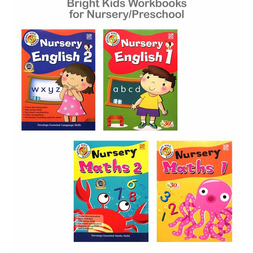 BRIGHT KIDS ENGLISH MATHS WORKBOOK FOR NURSERY / PRESCHOOL – >>> top1shop >>> shopee.co.id