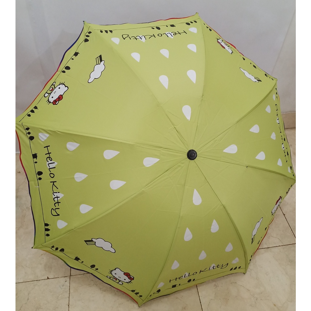 Payung Lipat 3 Motif Karakter HELLO KITTY Kuat Kokoh Anti UV Nagoya NF-417