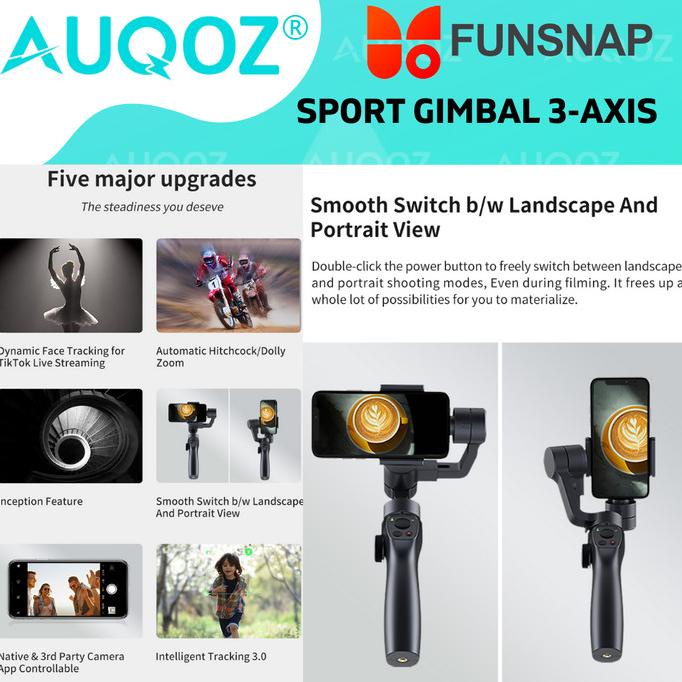 Auqoz X Funsnap Sport Gimbal 3-Axis Stabilizer Kamera Hp Actioncam