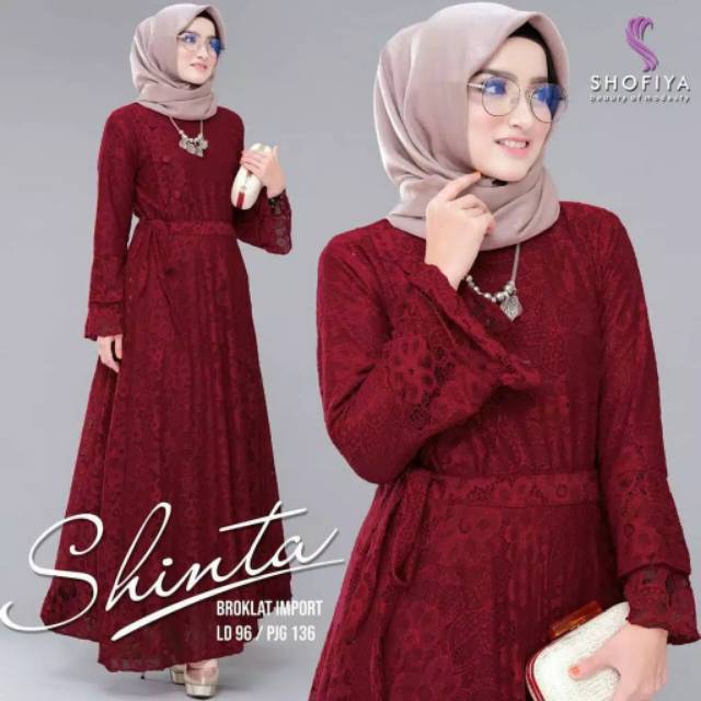 [Pasti Ada]  Free pouch Shinta brukat dress ori by shofiya sale