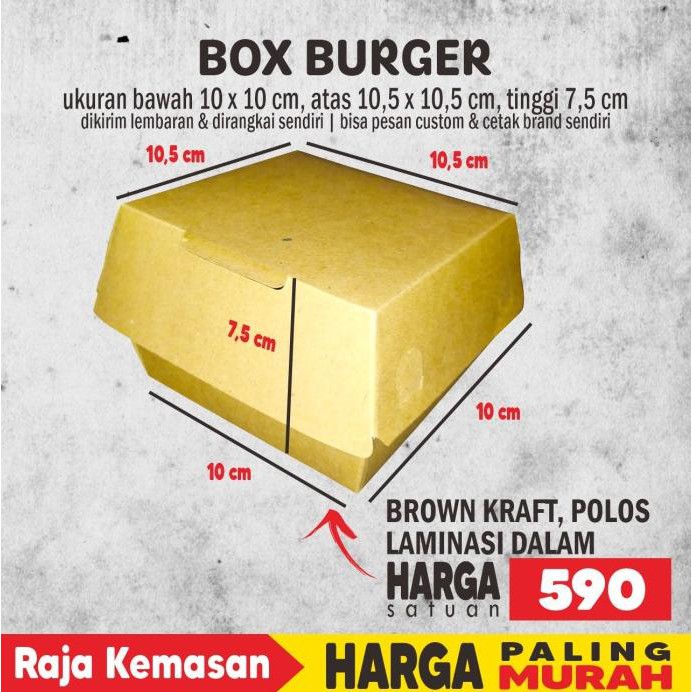 

BOX BURGER POLOS KRAFT LAMINASI