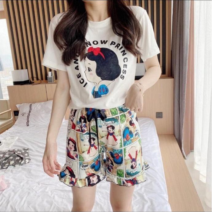 Baju Tidur Piyama Wanita Yumico Bahan Import Kaos Ht - Cartoon Walt - Donald Tokyoolshop_
