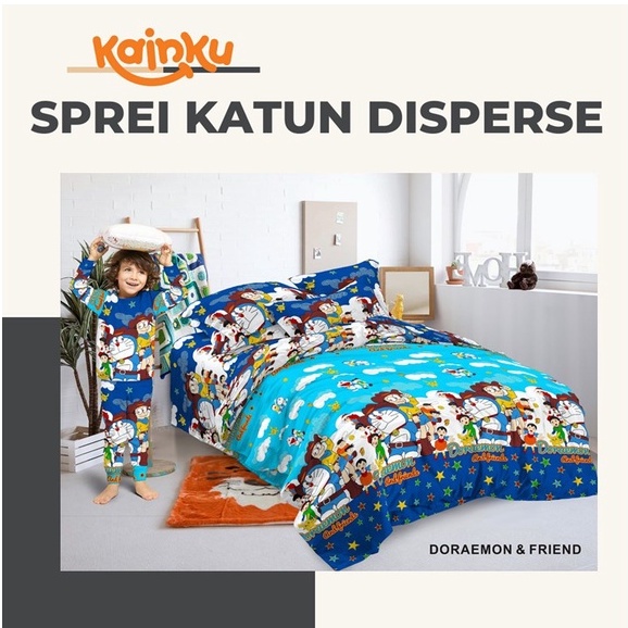 Sprei Micro Homemade Disperse Premium Dora emon ukuran 100 120 160 180