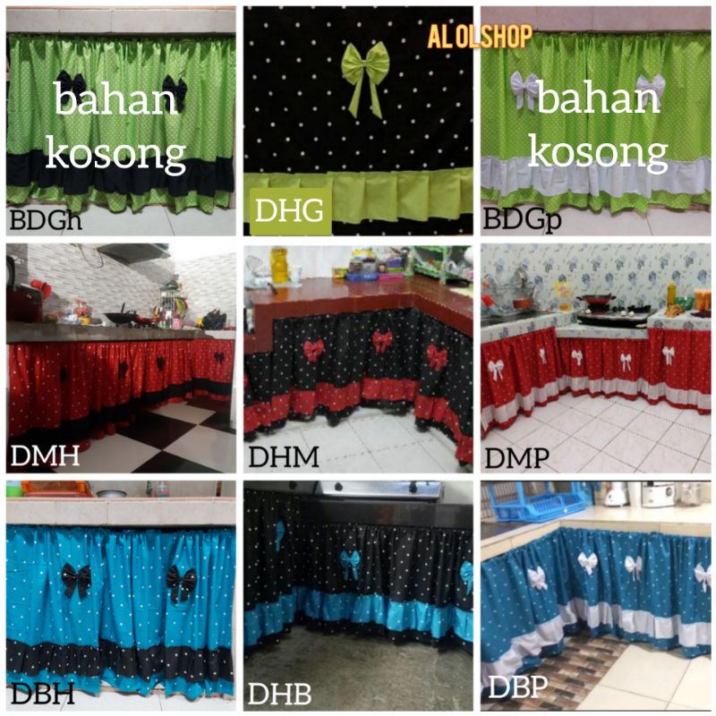 Gorden kolong dapur Poni bawah pita atas