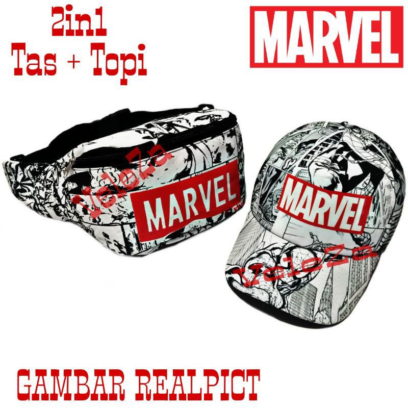 Waistbag anak laki-laki karakter Marvel 2in1 - tas + topi