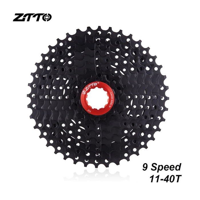 ZTTO SPROCKET 9 SPEED 11-40T CASETTE FREEWHEEL MTB SEPEDA LIPAT BLACK