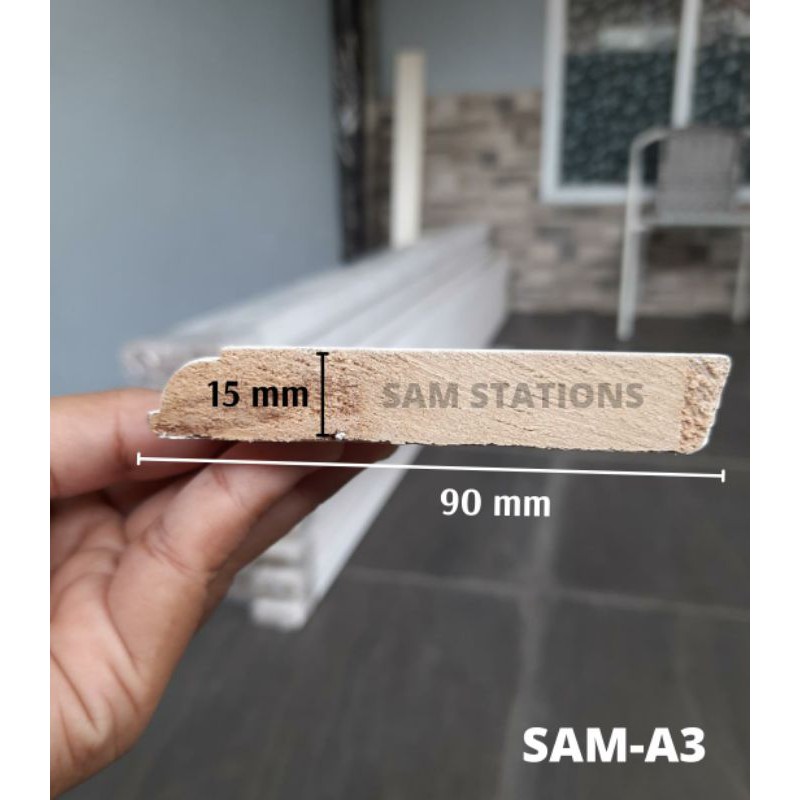 SAM-A3 (2.4 METER) PLINT LANTAI SKIRTING LIST KAYU WALL MOULDING MOLDING WAINSCOTING LIS DINDING PRO
