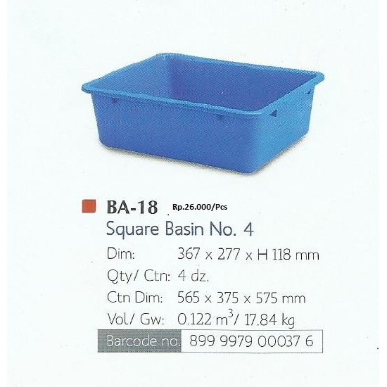 Baskom Segi Lion Star No.4 Serbaguna