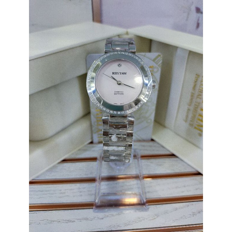 ( ORIGINAL ) Rhythm L1202S Jam Tangan Stainless Steel / L 1202 S