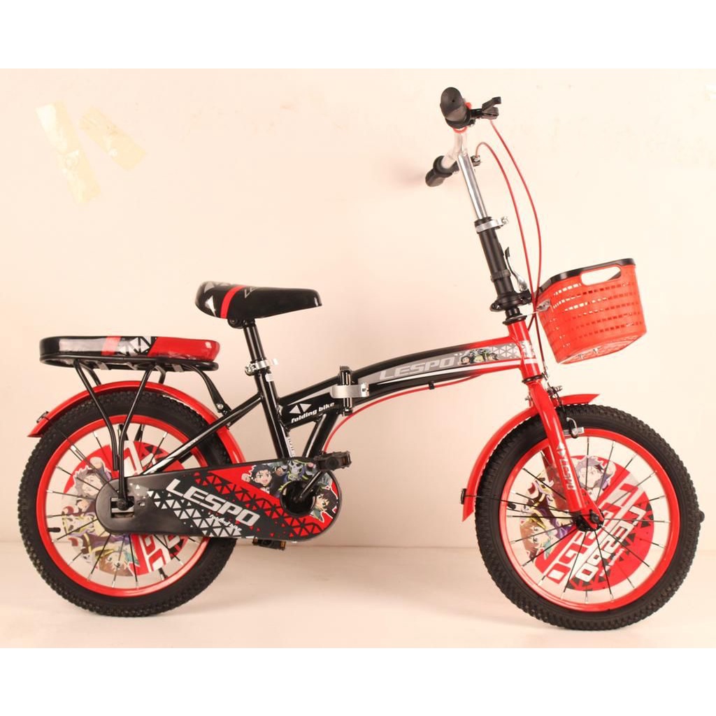 Sepeda Lipat Lespo Melano Anak 16 inch  Keranjang Boncengan Bonceng Folding Bike Garansi Termurah-3