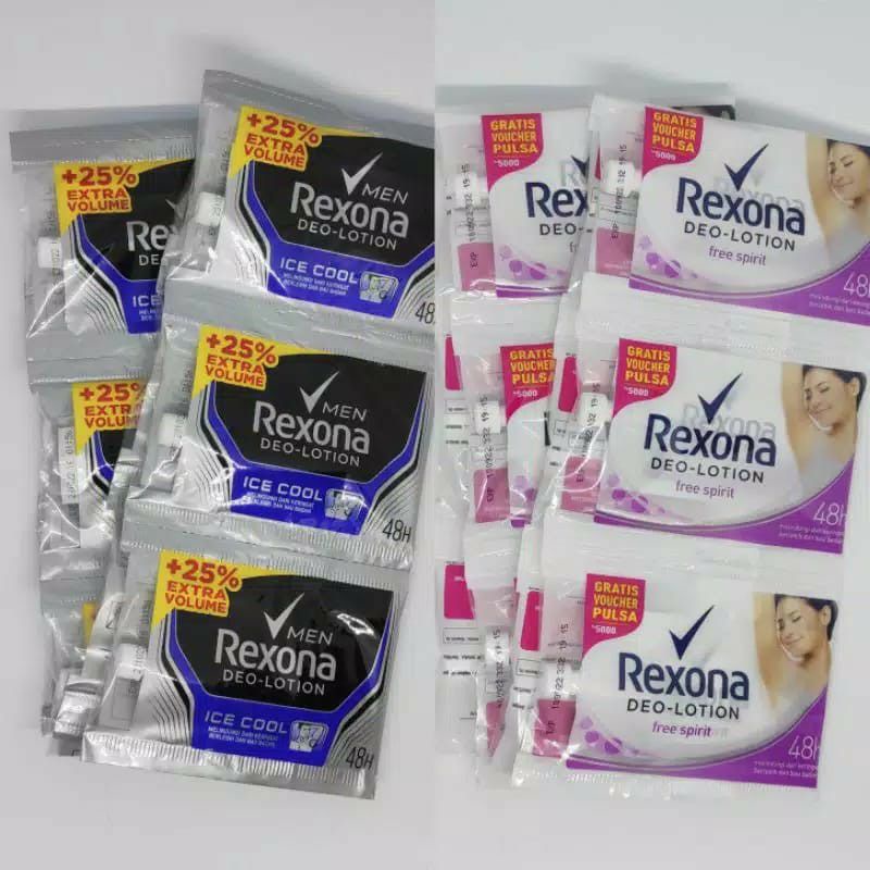 REXONA DEO LOTION SACHET REXONA MEN SACHET REXONA WOMAN SACHET FREE SPIRIT DAN ICE COOL SACHET