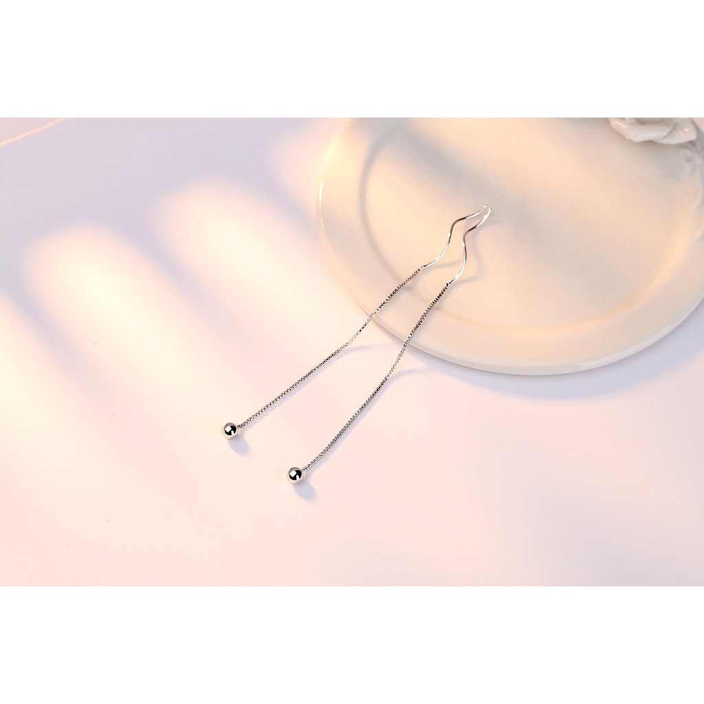 Anting Perak 925 Wanita Melengkung Tali Telinga Bergelombang Fashion Perhiasan