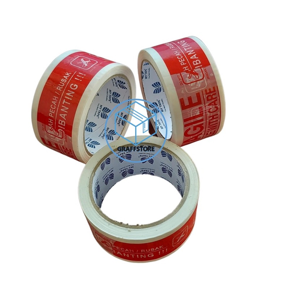 Lakban Fragile Printing warna merah Murah Jangan Dibanting Lakban Fragile Printing warna merah Murah Jangan Dibanting