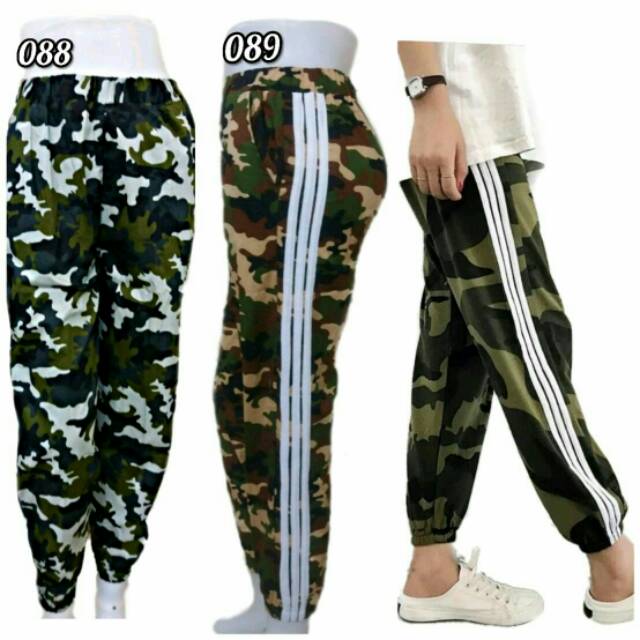 JC LL Jogger Army Above / Jogger wanita loreng