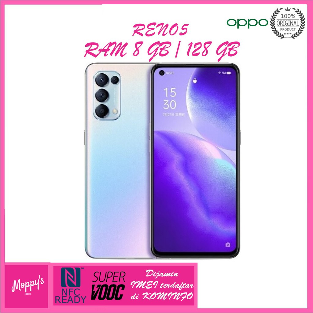 OPPO RENO 5 NFC RAM 8GB ROM 128GB Garansi Resmi Oppo Indonesia