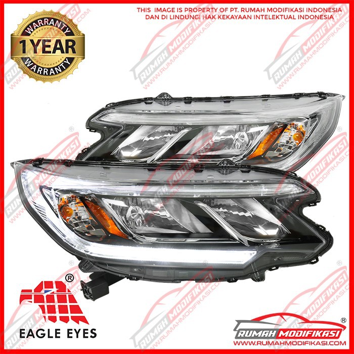 HEAD LAMP - HONDA CRV 2015-2016 - DRL LIGHTBAR - CHROME