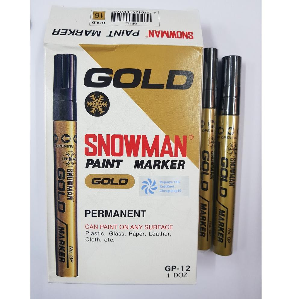 

Gi8Code Spidol Permanent Paint Marker (Gold) Medium SNOWMAN(Kekinian)G5Y3