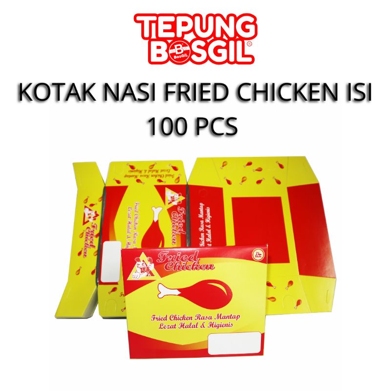 Kotak Nasi Fried Chicken Polos tanpa merk isi 100pcs