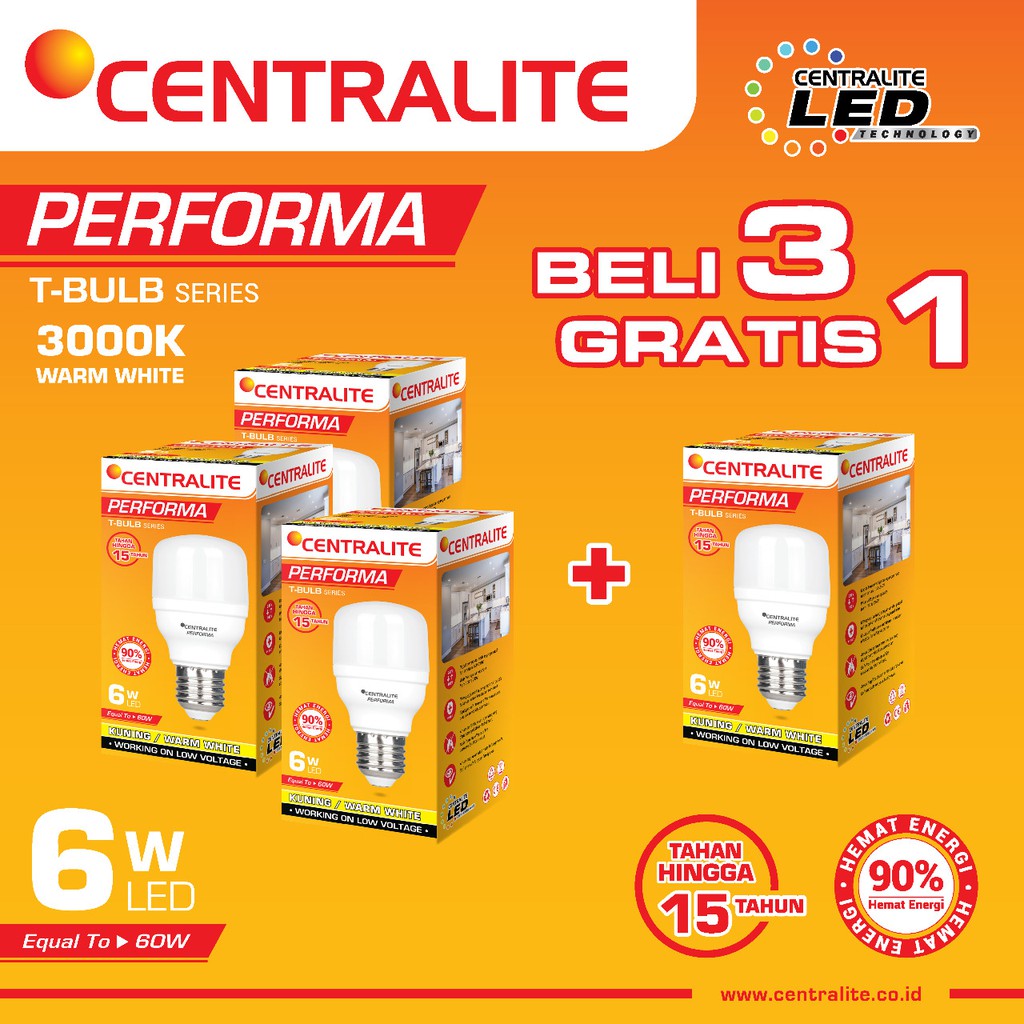 Paket 6W WW KUNING Isi 4 Pcs CTL Performa Lampu Led Capsule 6W WW Kuning / Paket Bundling Lampu Led