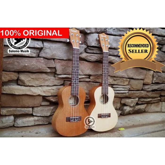 Grande Ukulele Concert 23" Varian Warna + Softcase - Cokelat Tua