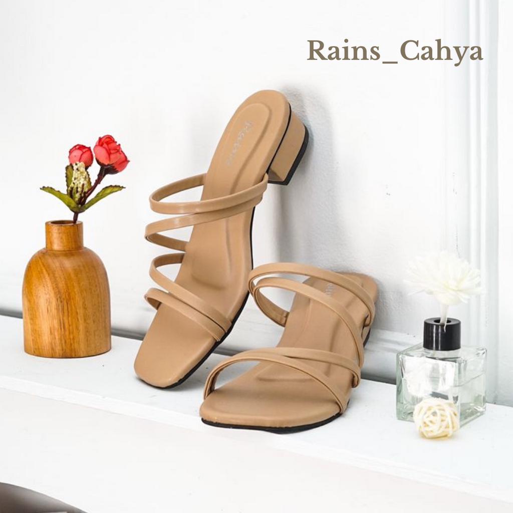 Sandal Heels Hils Hels Hak Tahu Wanita 3cm Hitam Sendal Hak Tinggi Tahu Heel Hells Hills Cream Hitam