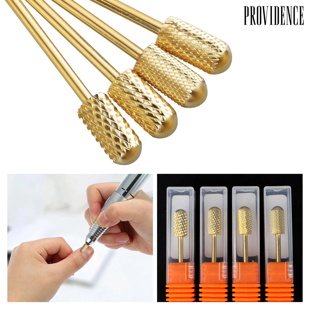 Providence 4pcs / Set Mata Bor Kikir Kuku Bahan Tungsten Steel Untuk Manicure / Nail Art Wanita