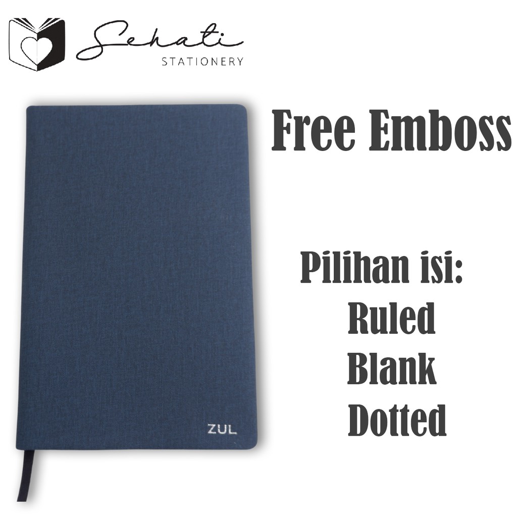 

Notebook Bullet Journal book A5 diary gratis custom nama cocok untuk hadiah Denim