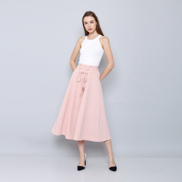 Cammomile Celana  Wanita  1804025SP Kulot  silang depan PINK 