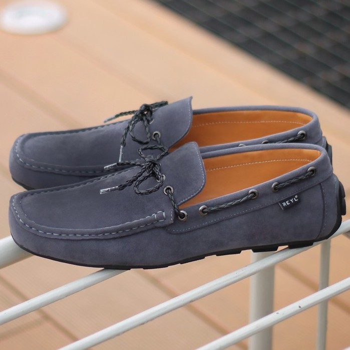 LICK NEW GREY |FORIND x Reyl| Sepatu Suede Vintage Klasik Casual Pria Boat Ori Original Footwear