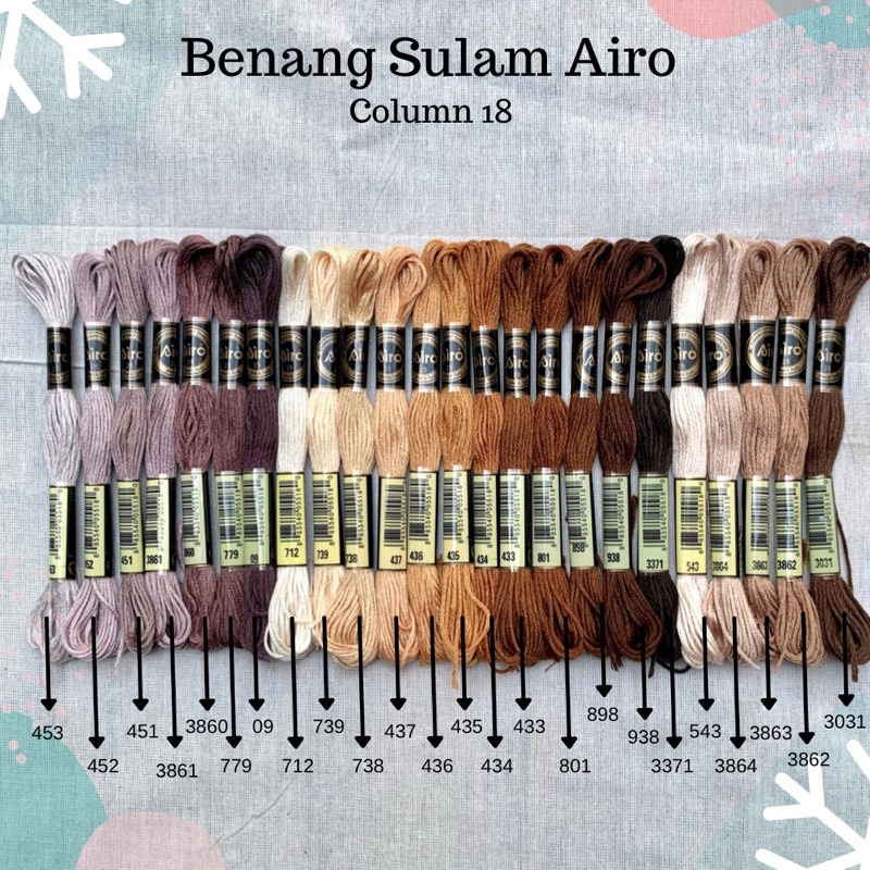 AIRO - Benang Sulam Airo (mirip DMC) Kolom 18