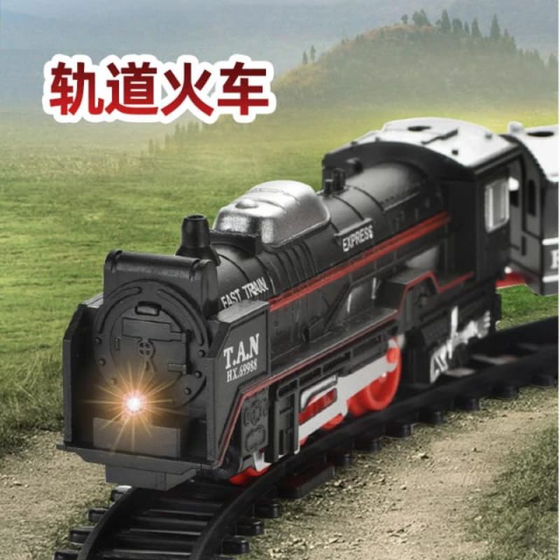 MAINAN ANAK KERETA KERETAAN RAIL KING TRAIN SET 13 PCS