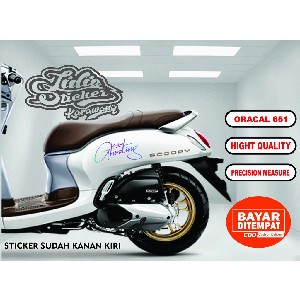 STIKER SCOOPY KORBAN GHOSTING MINIMALIS