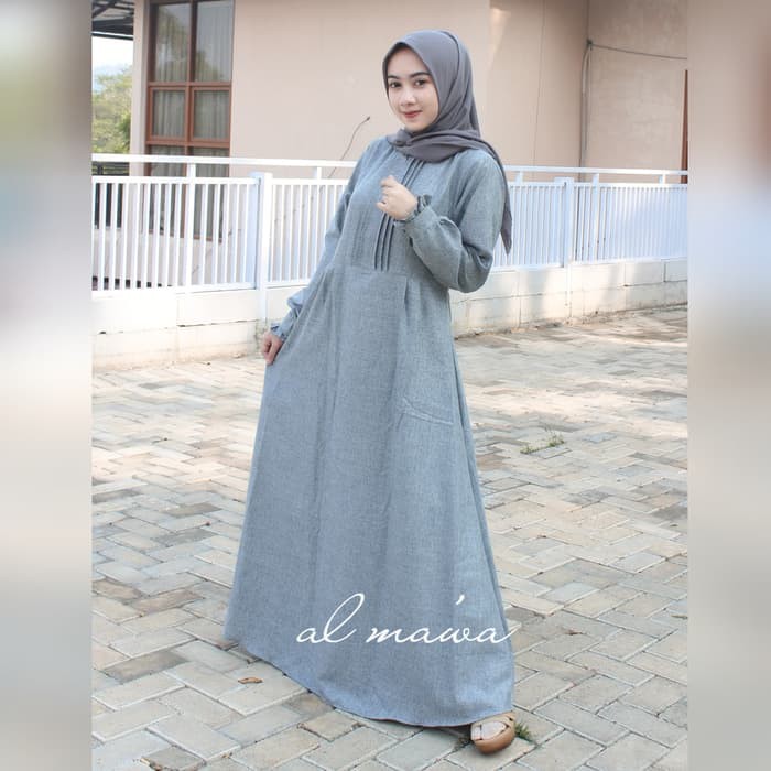 gamis katun madina rempel depan