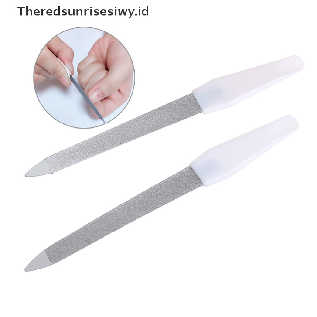 (Theredsunrisesiwy.Id) Kikir Kuku Dua Sisi Bahan Stainless Steel Untuk Manicure / Pedicure